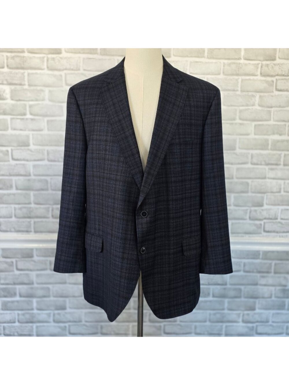 Peter Millar Crown Crafted Soft Jacket 48R Virgin Wool Plaid Blazer Preppy Mens